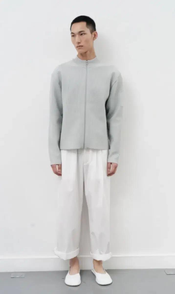 [아모멘토] Mock neck zip-up cardigan grey M