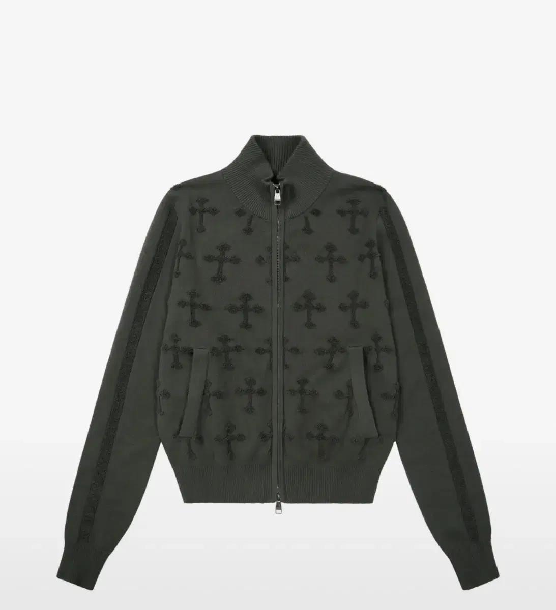 교환)아캄 Cross Boucle Knit Zip-Up (Khaki) 2