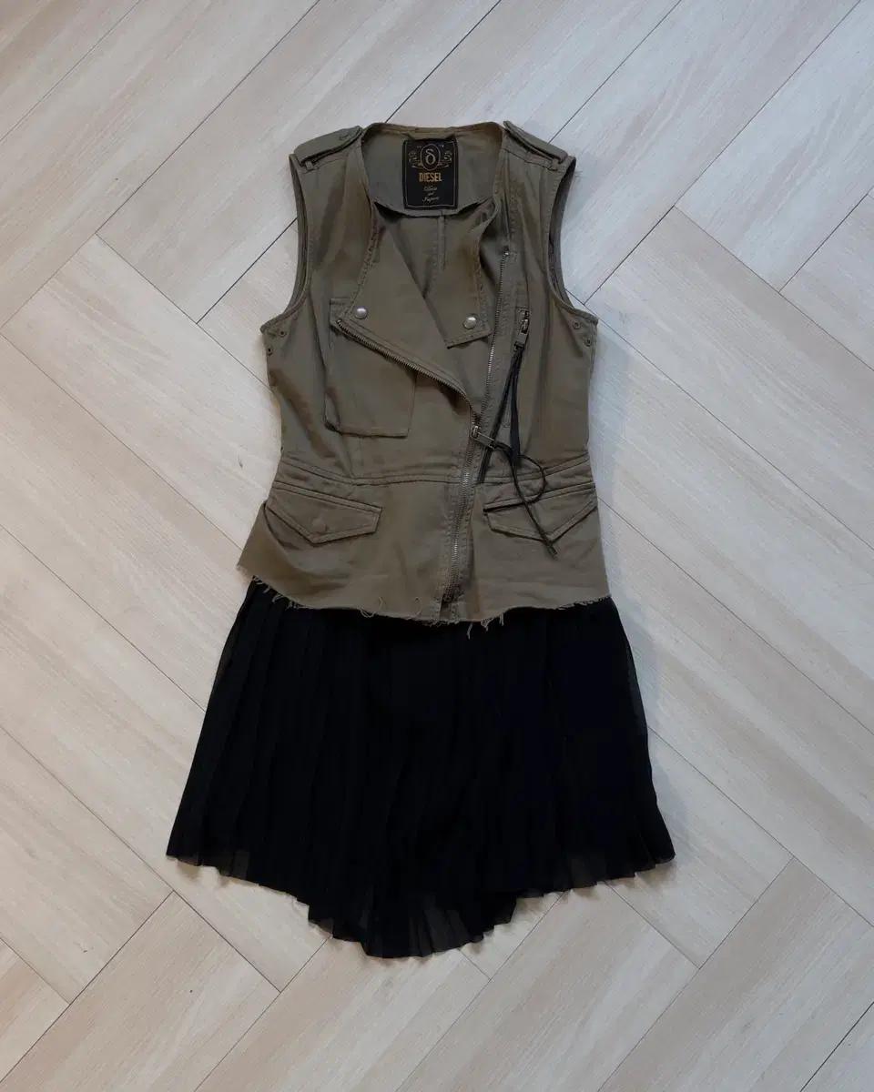 [Diesel] Pleats Layered Dress