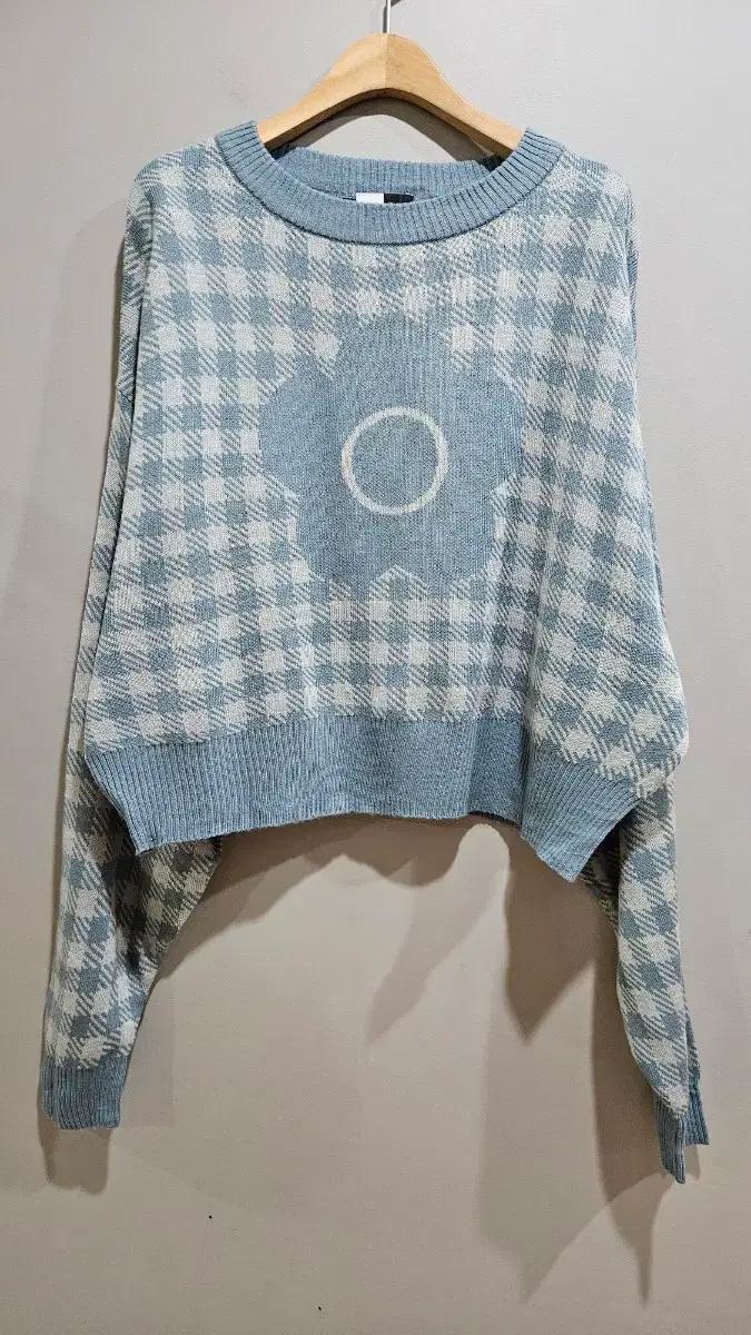[ 1+1 ] MARY QUANT x PUBLUX ) 블루체크 니트 F