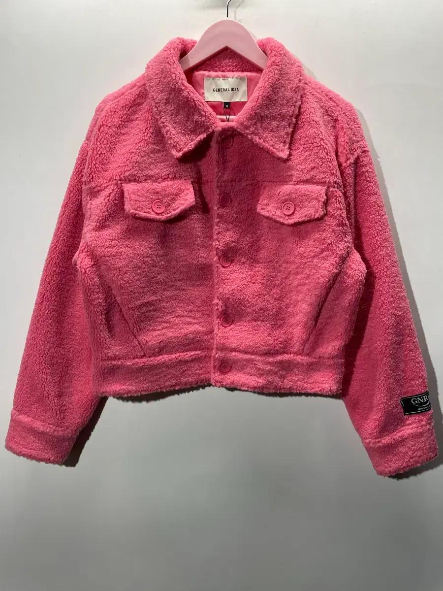 새상품 제너럴아이디어 핑크 뽀글이 자켓