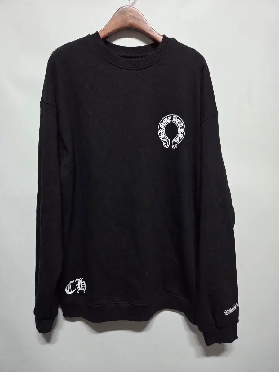 (XL)  크롬하츠 블랙 맨투맨 티셔츠