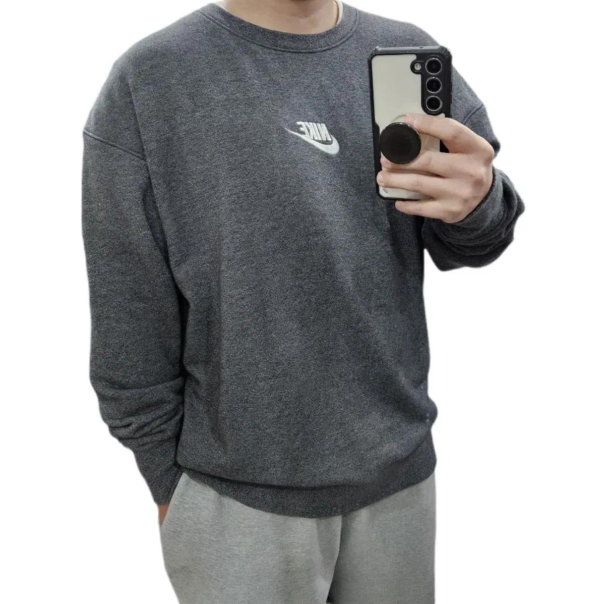XL 나이키 센터로고 맨투맨 차콜