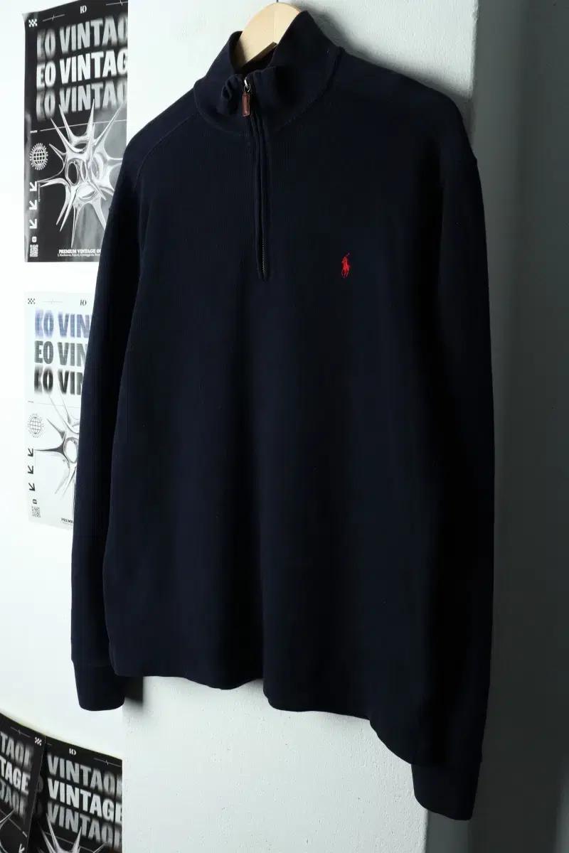 (M-XL) 폴로 랄프로렌 니트 반집업 네이비 레드포니 USA-1681F