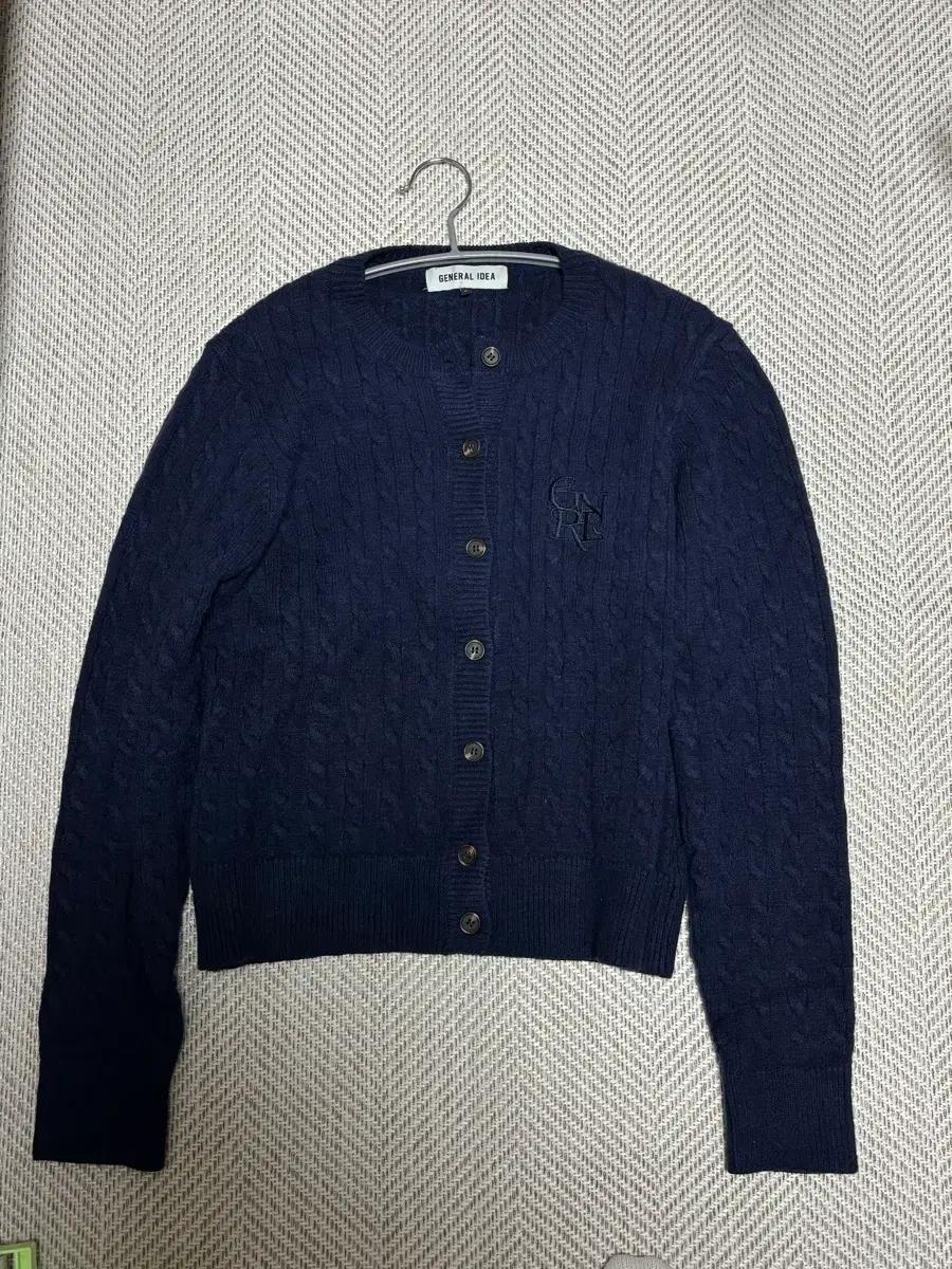 제너럴아이디어 케이블 가디건 네이비