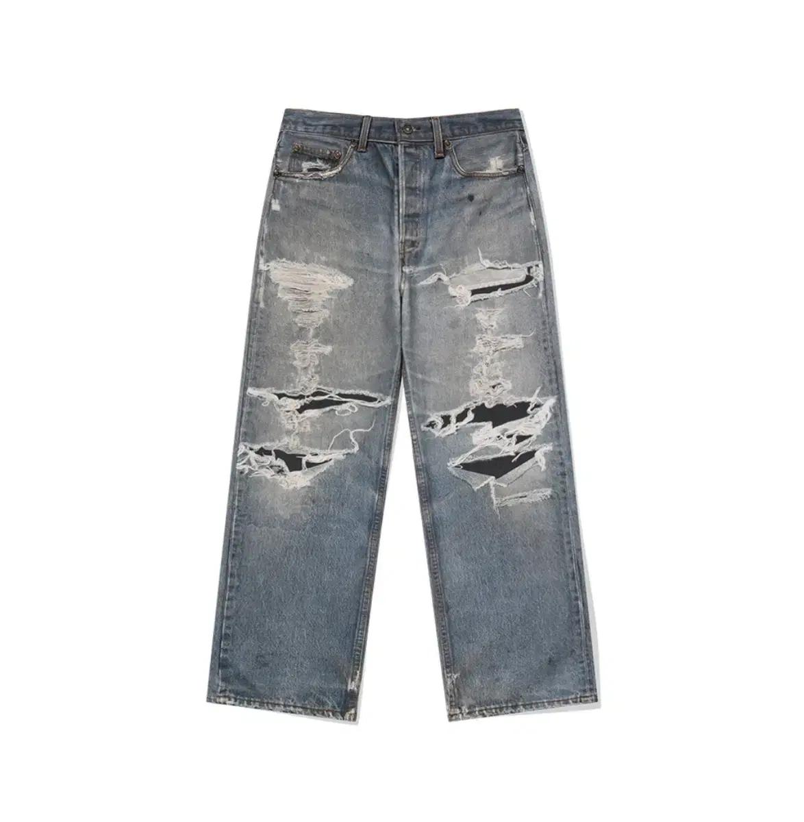 마하그리드 ALLOVER VINTAGE PRINT DENIM PANT