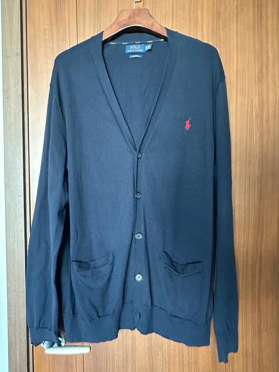 폴로 코튼 가디건 XL 네이비