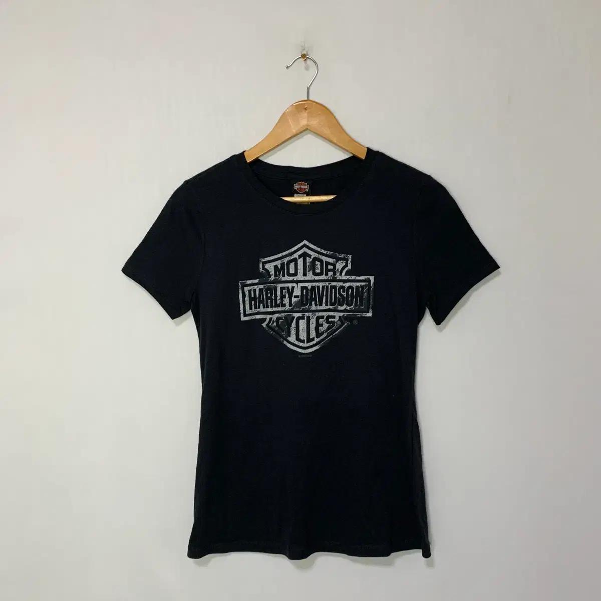할리데이비슨 빈티지 슬림핏 레터링 반팔 티셔츠 y2k 여성 S