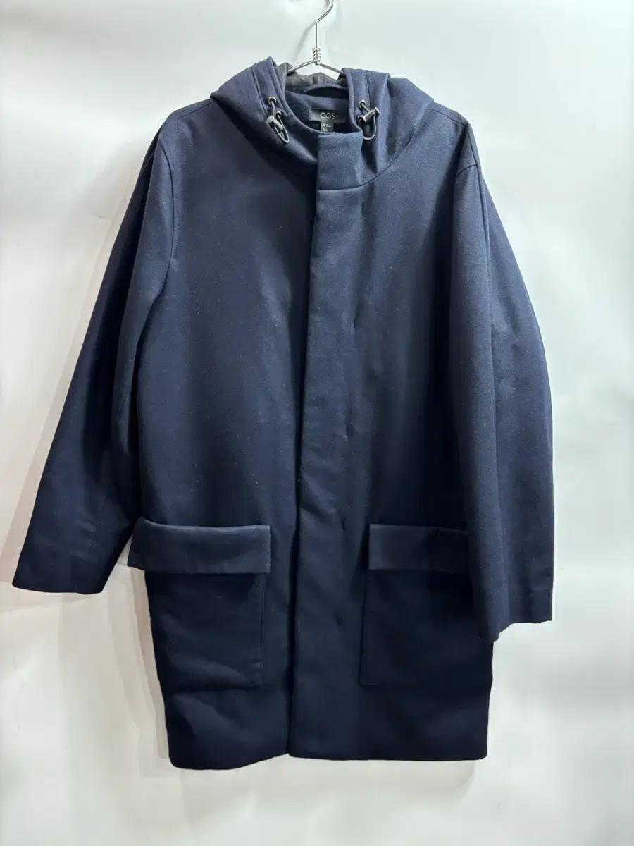 (48) COS 코스 울 후드 코트 네이비 8.5