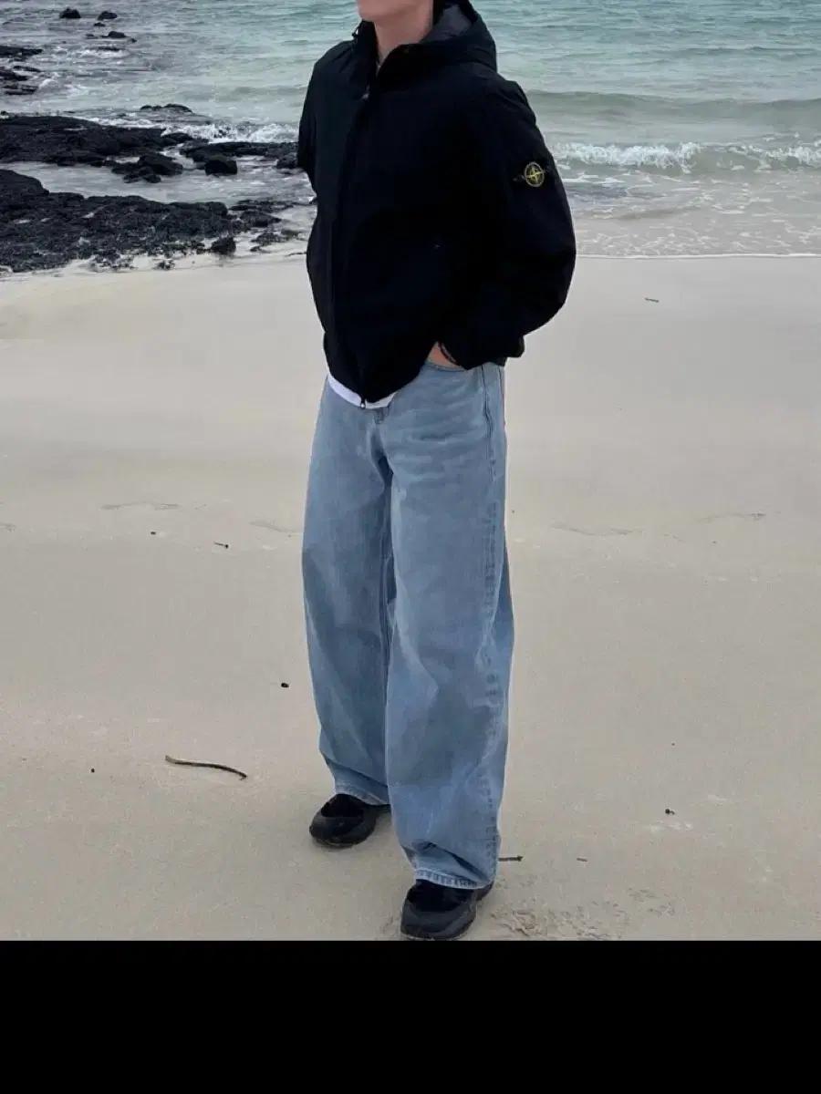 스톤아일랜드 쉘 바람막이 (블랙,XL)