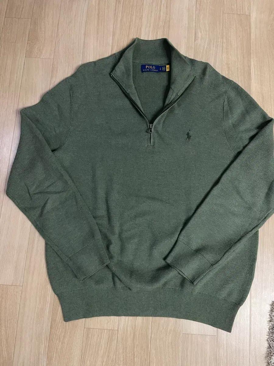 폴로 랄프로렌 피마코튼 반집업 니트 L