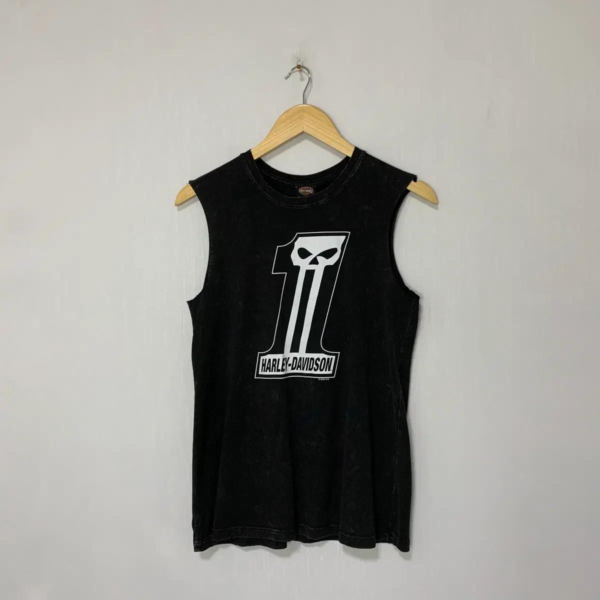 할리데이비슨 빈티지 블랙 나시 슬리브리스 M