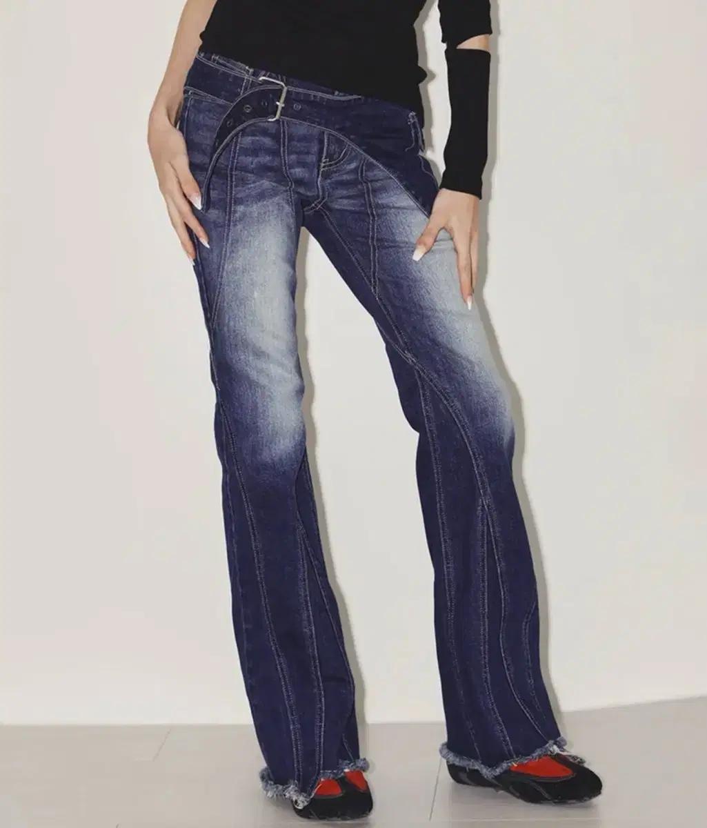 Nyxx 2-PIECE POCKET BELT DENIM PANTS