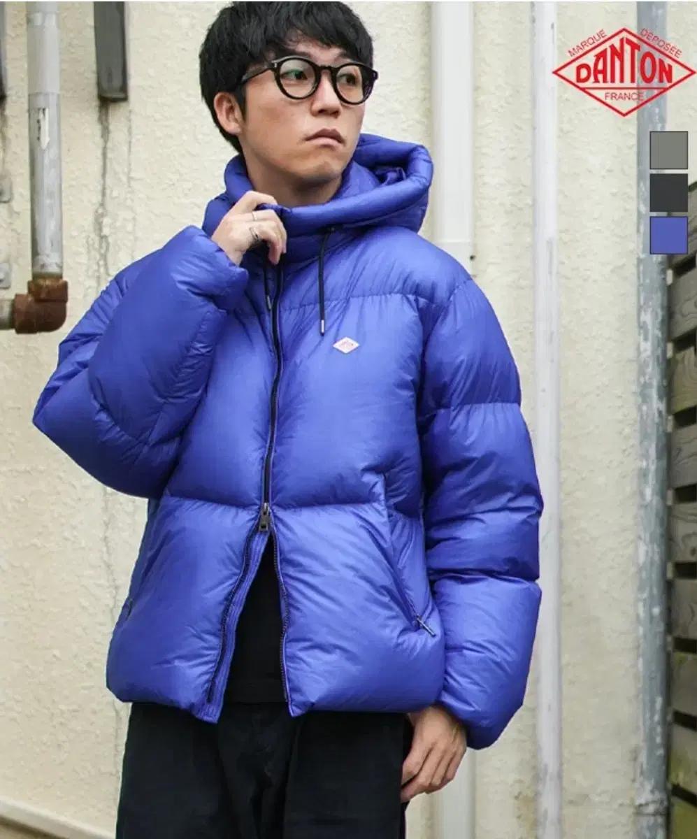 단톤 패딩 마이크로 립스톱 미들 다운 블루종 블루 L사이즈