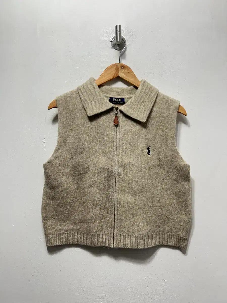 폴로 랄프로렌 니트 베스트 아이보리 집업 M