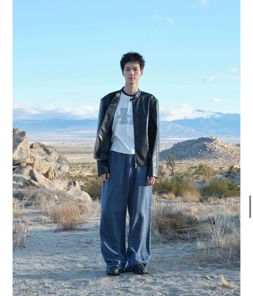 로우클래식 워시드 루즈핏 스웻팬츠 딥블루 XL 새상품