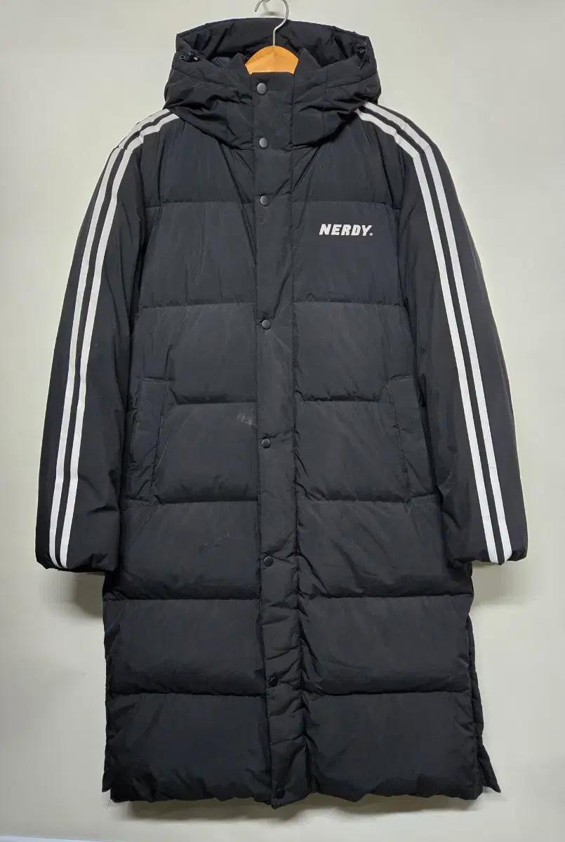널디 블랙 라인 롱패딩M