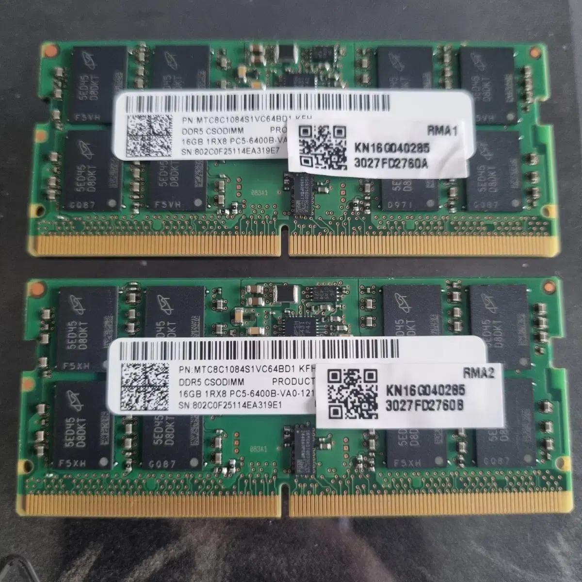 ddr5 노트북 램 16gb 6400 x2