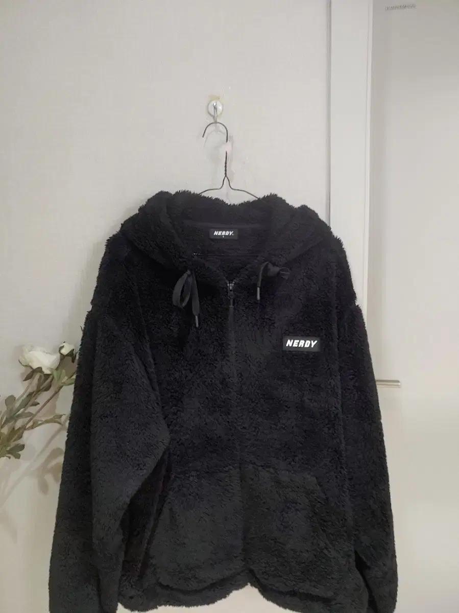 NERDY 널디 후리스 후드 집업 블랙 L