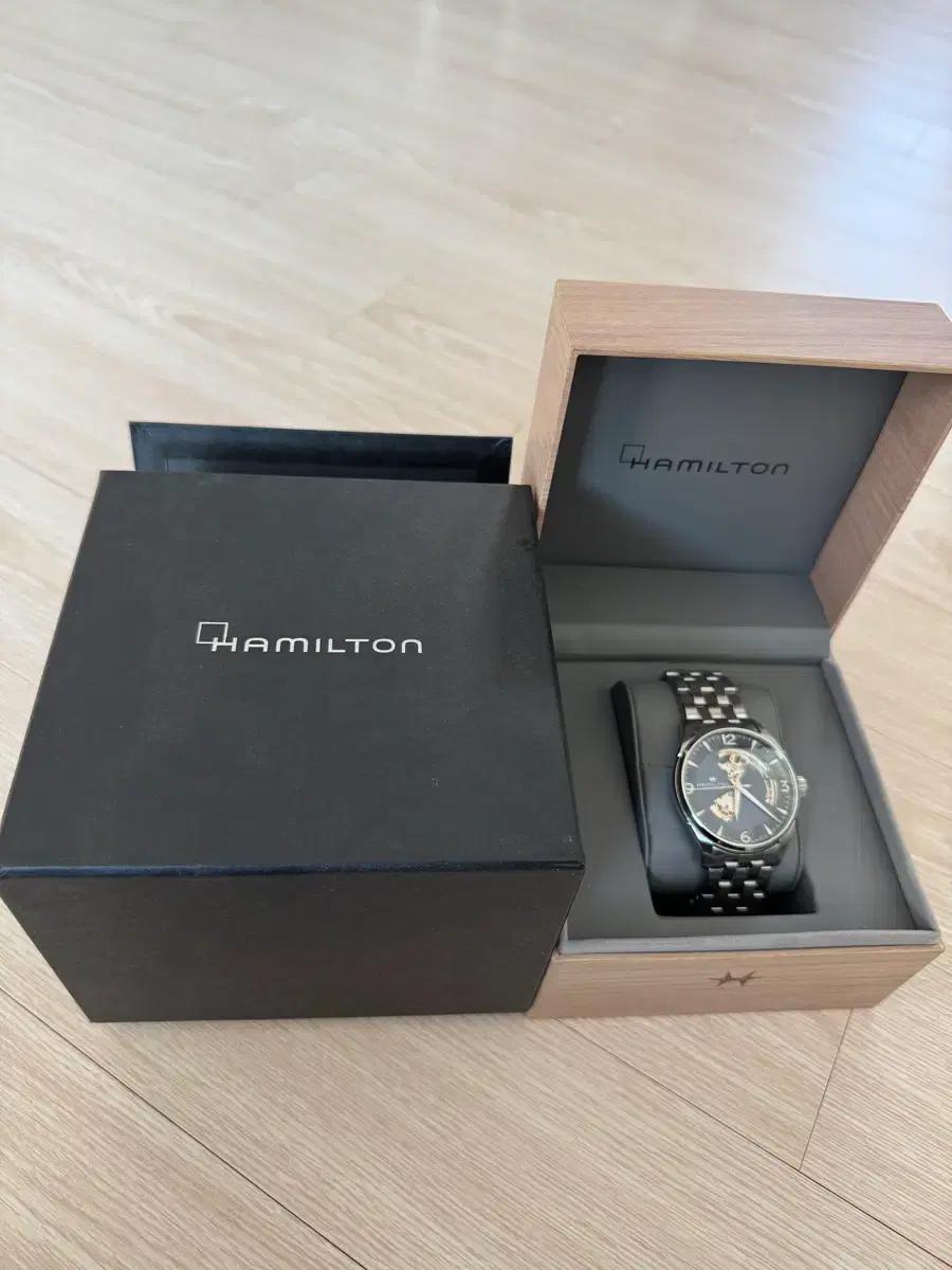 해밀턴 오픈하트 메탈 시계 풀박스 42mm