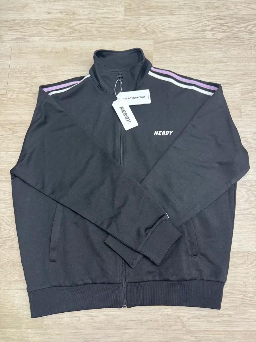 널디 NY 바이컬러 트랙탑 블랙 L 새상품