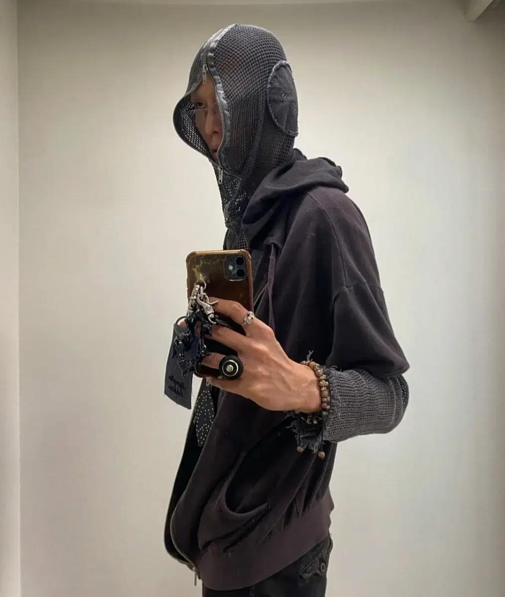 [L,XL] ICYTO 매쉬 집 후드 차콜, 베이지