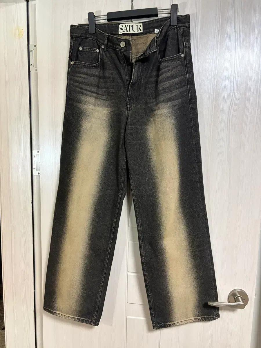 세터 브루클린 뉴트로 와이드 워시드 데님 팬츠 뉴트로 블랙 M사이즈