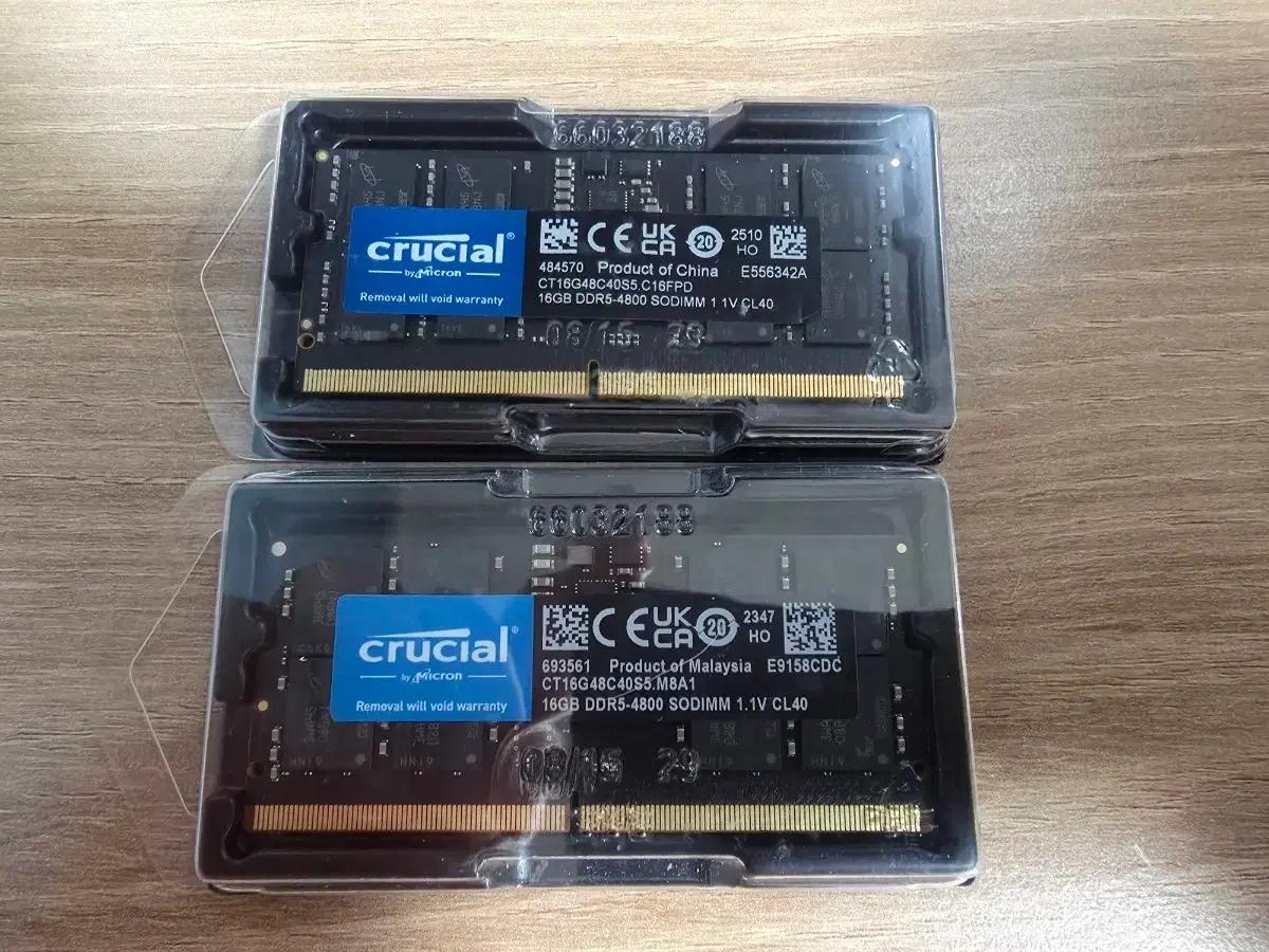 Crucial DDR5 16GB 4800MHz 노트북 램 2개 (32GB