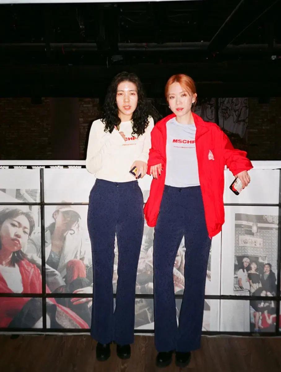 MSCHF 미스치프 텐셀 롱슬리브 라벤더블루레드로고긴팔티셔츠라운드넥나일론