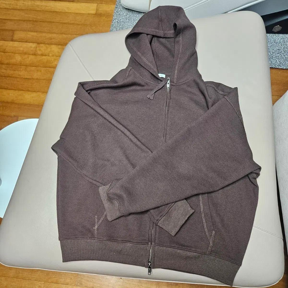 이티씨이 브라운 와플 후드 집업