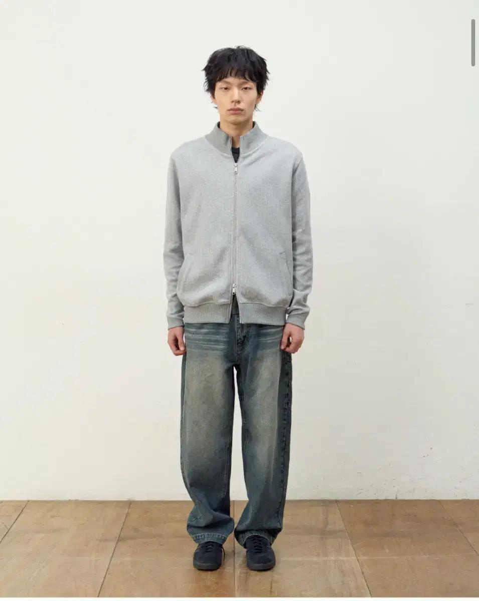 etce 패널 니트 집업 L