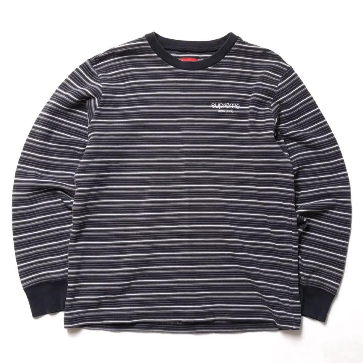 슈프림 Supreme Logo Stripe Long Sleeve