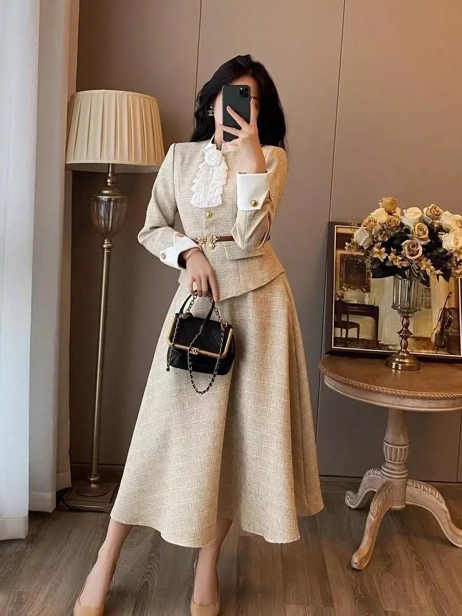 "여성 트위드 자켓 스커트 세트 / 하객룩 오피스룩 / 신상 당일발송"