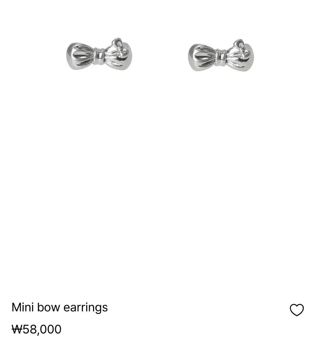 쓰리타임즈 쓰리타임즈 Mini bow earrings 라이트실버 귀걸이