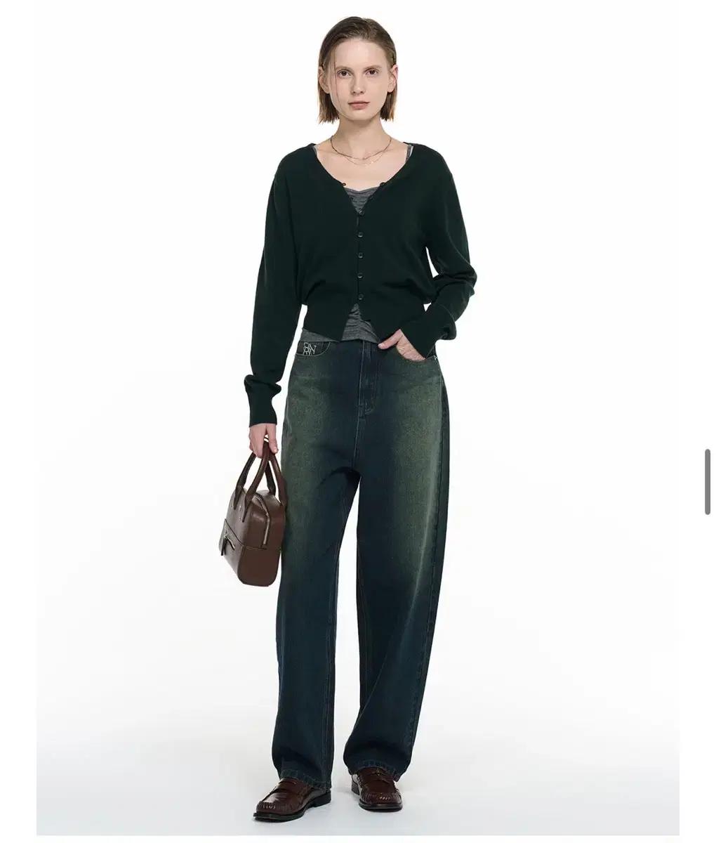 제너럴아이디어 브이넥 앙고라 가디건