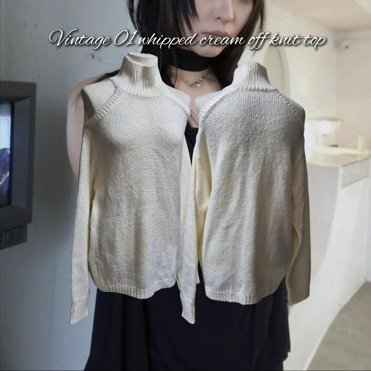 Vintage 01 whipped cream off knit top