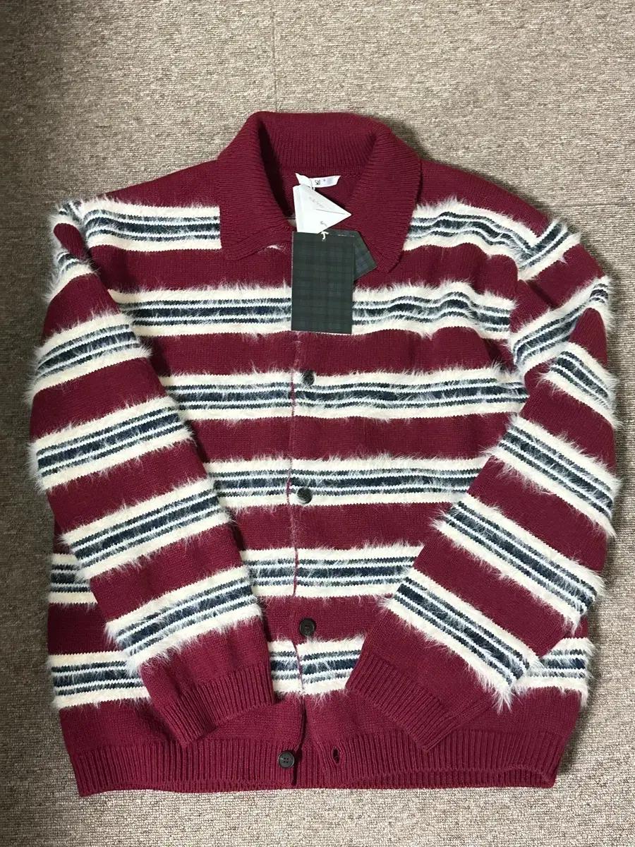 STU 에스티유 플러피 스트라이프 버건디 새상품 팝니다