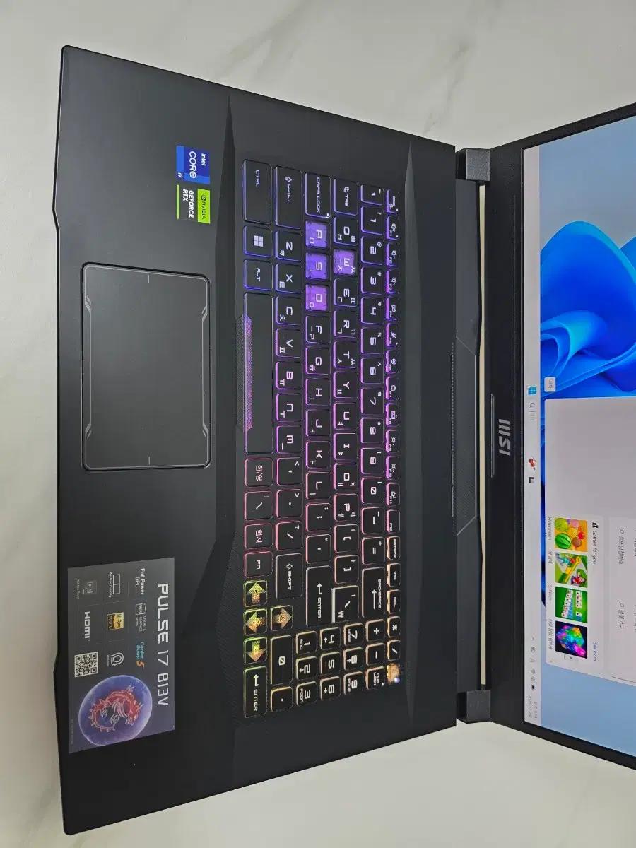 신품급 MSI 게이밍 노트북 QHD i9 13세대 RTX4070 SSD2