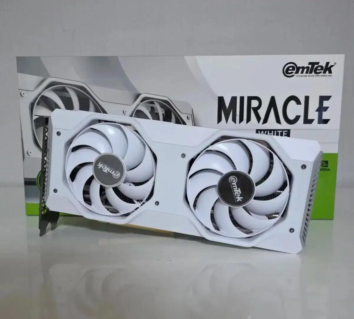 이엠텍 emteck 미라클 화이트 RTX4060ti 그래픽카드 8GB