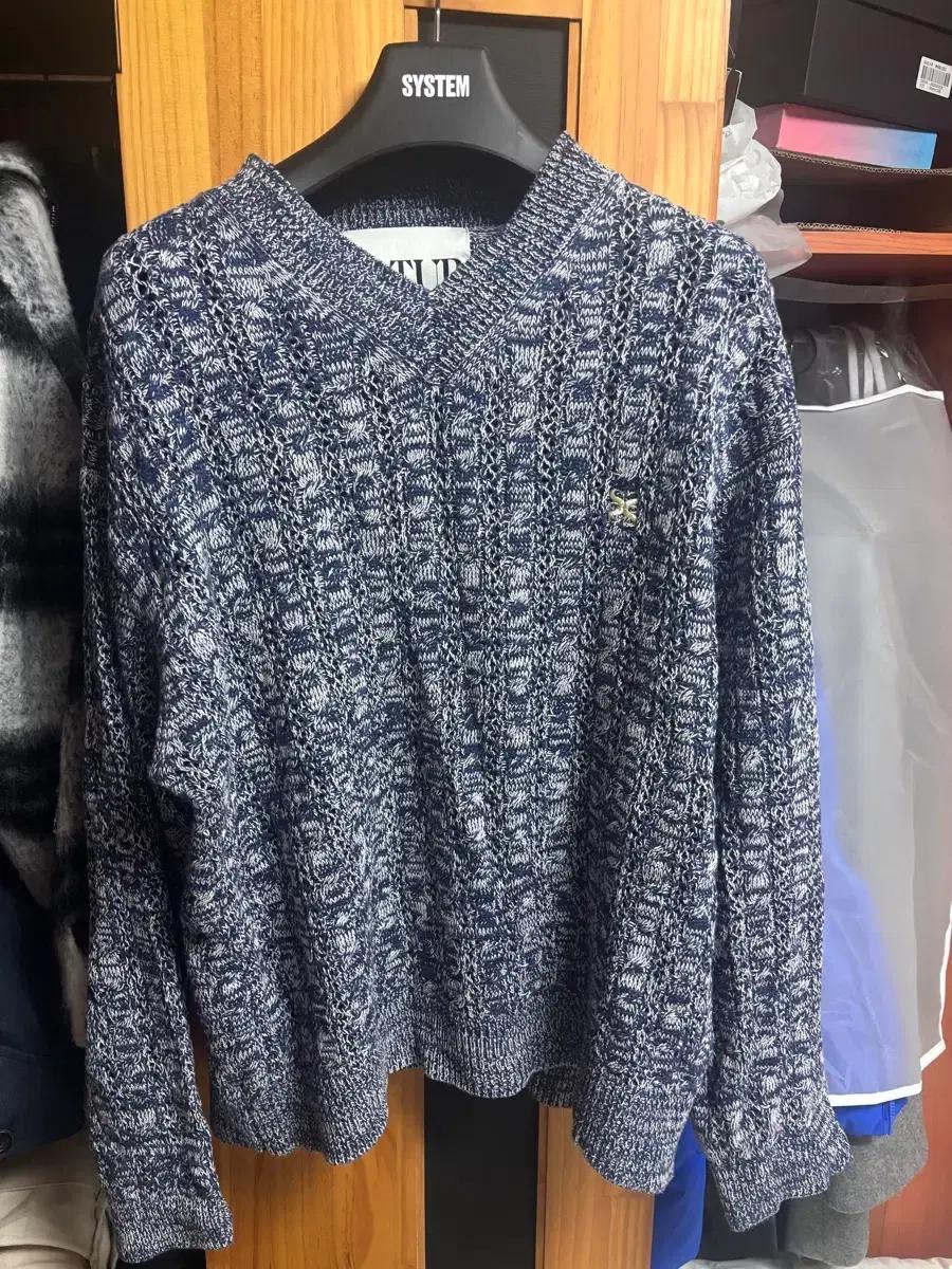 SATUR 새터 니트 블루 L