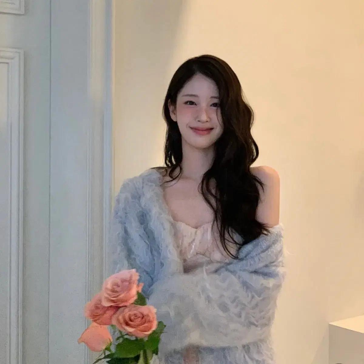 더티스 웨이브 퍼 가디건 세트