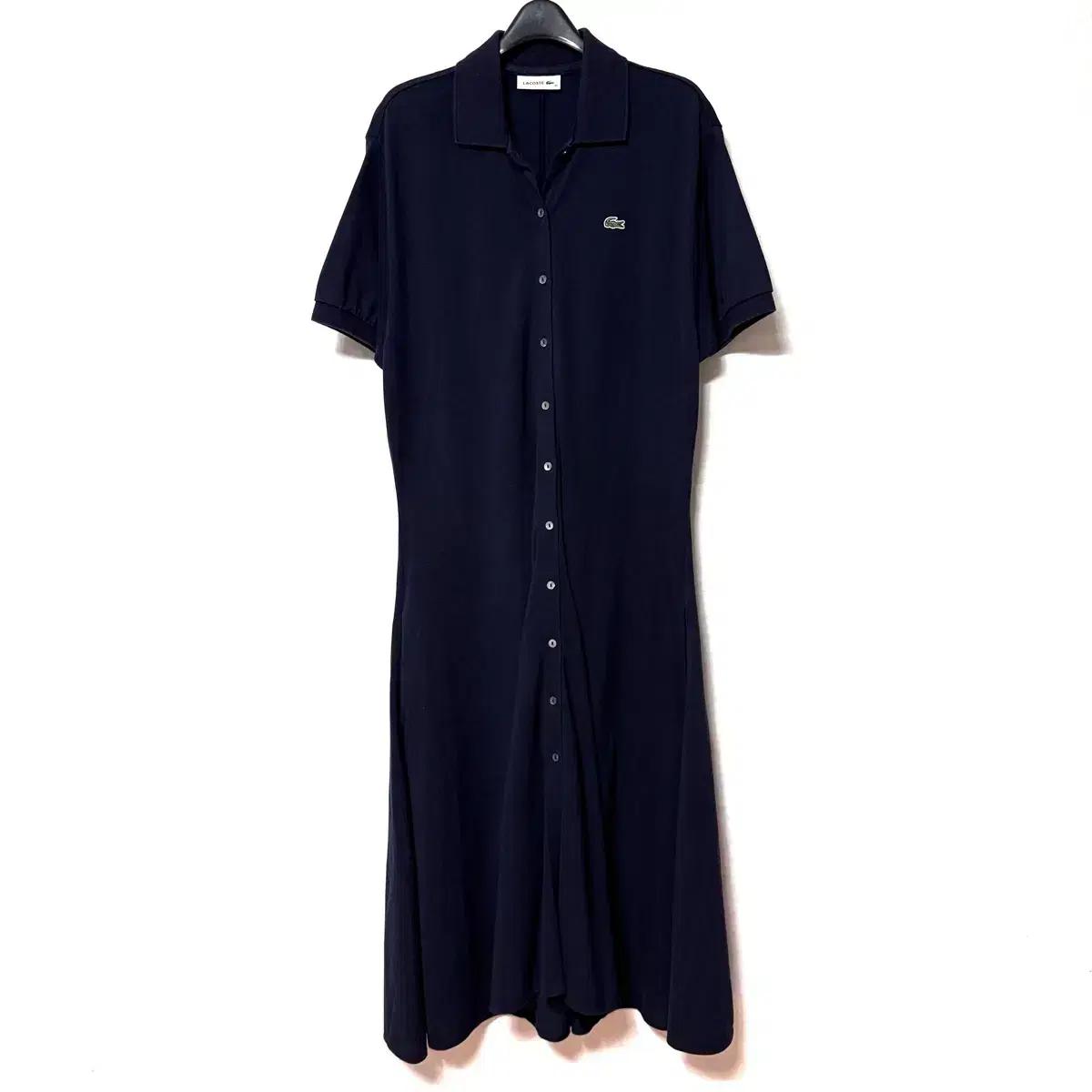 [XS,85]라코스테 여성 반팔 셔츠 원피스 드레스 곤색