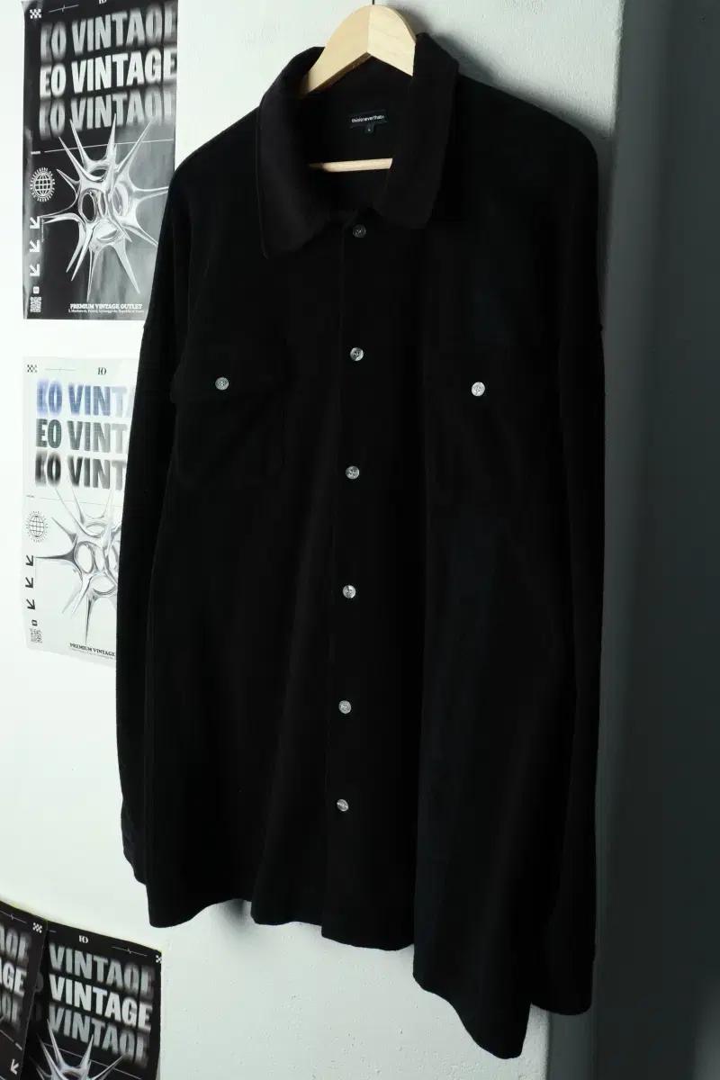(L-XL) 디스이즈네버댓 셔츠 남방 부클 블랙 올드스쿨-16985