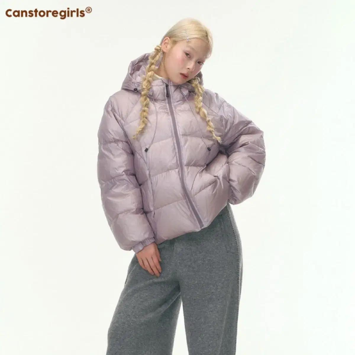 Canstoregirls 잠바 샴페인 퍼플 타로 스파클링 워터 오리털