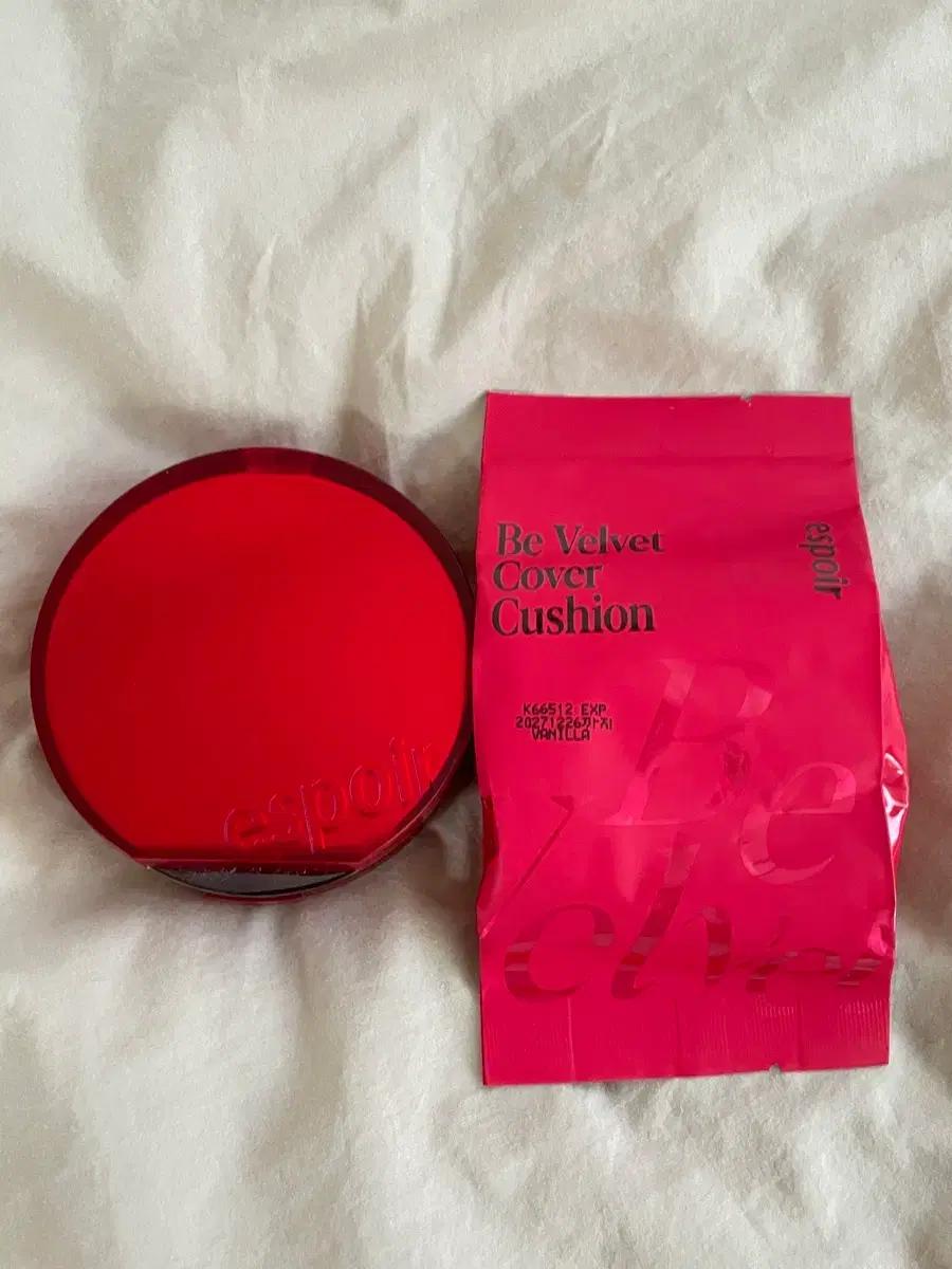 에스쁘아 비벨벳 커버 쿠션 바닐라 본품