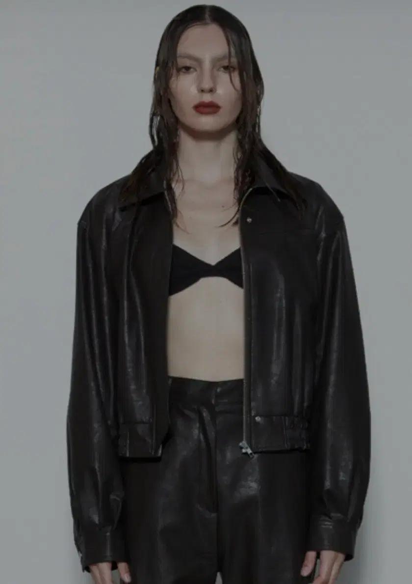 쓰리투에이티 Vegan Leather Blouson Jacket