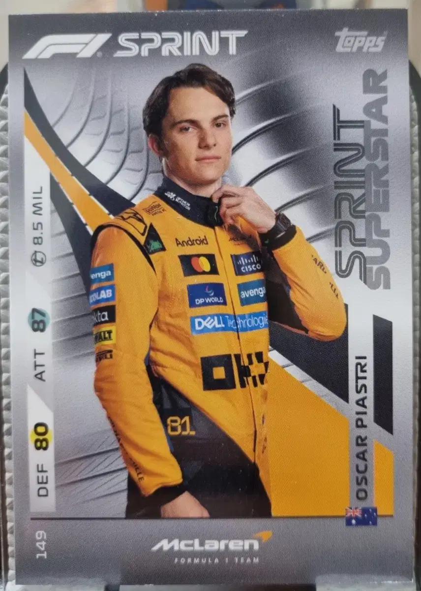 2025 F1 탑스 터보 오스카 피아스트리 카드