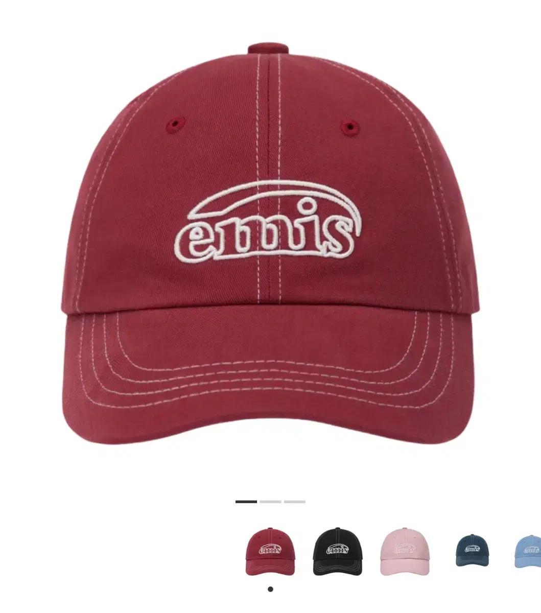 Emis 이미스 화이트 스티치 볼캡 레드 새상품