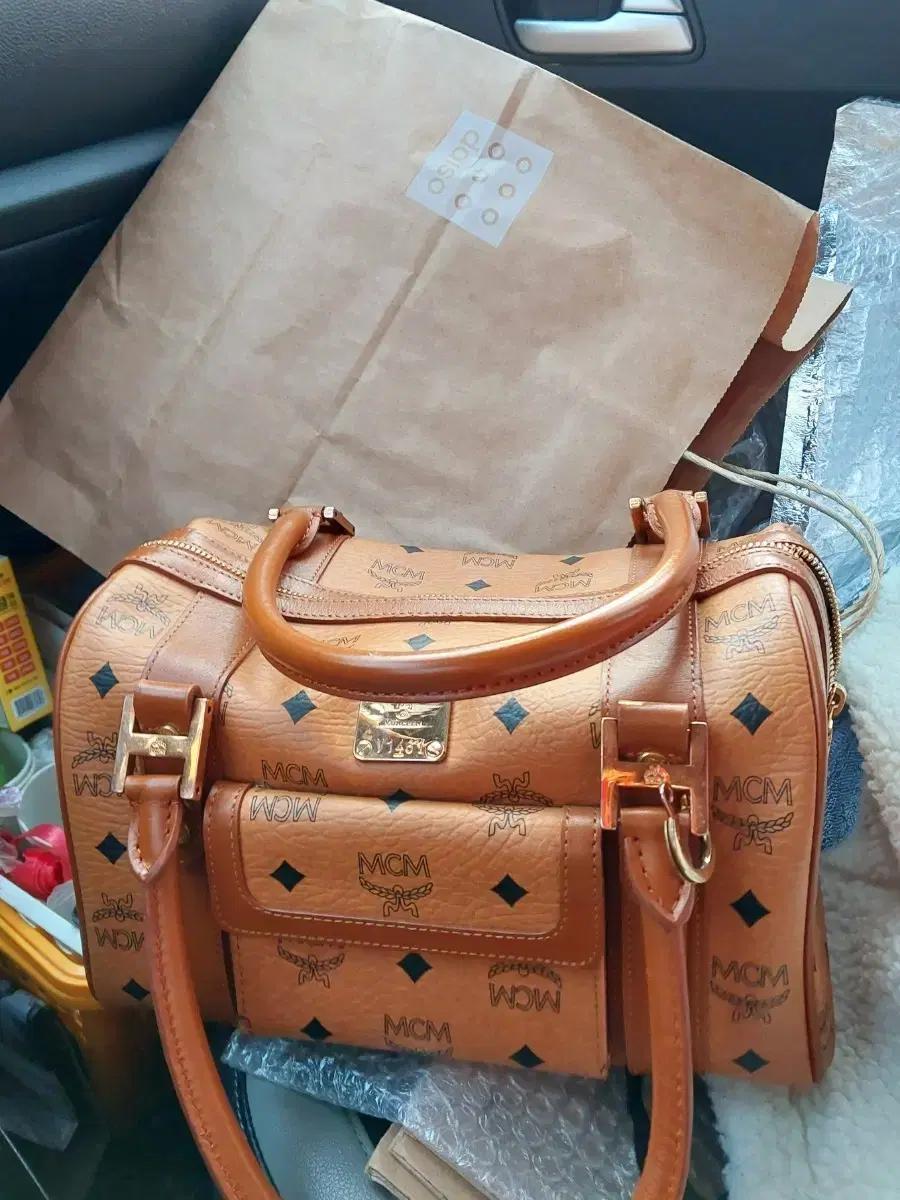 MCM 보스턴백 브라운 토트백