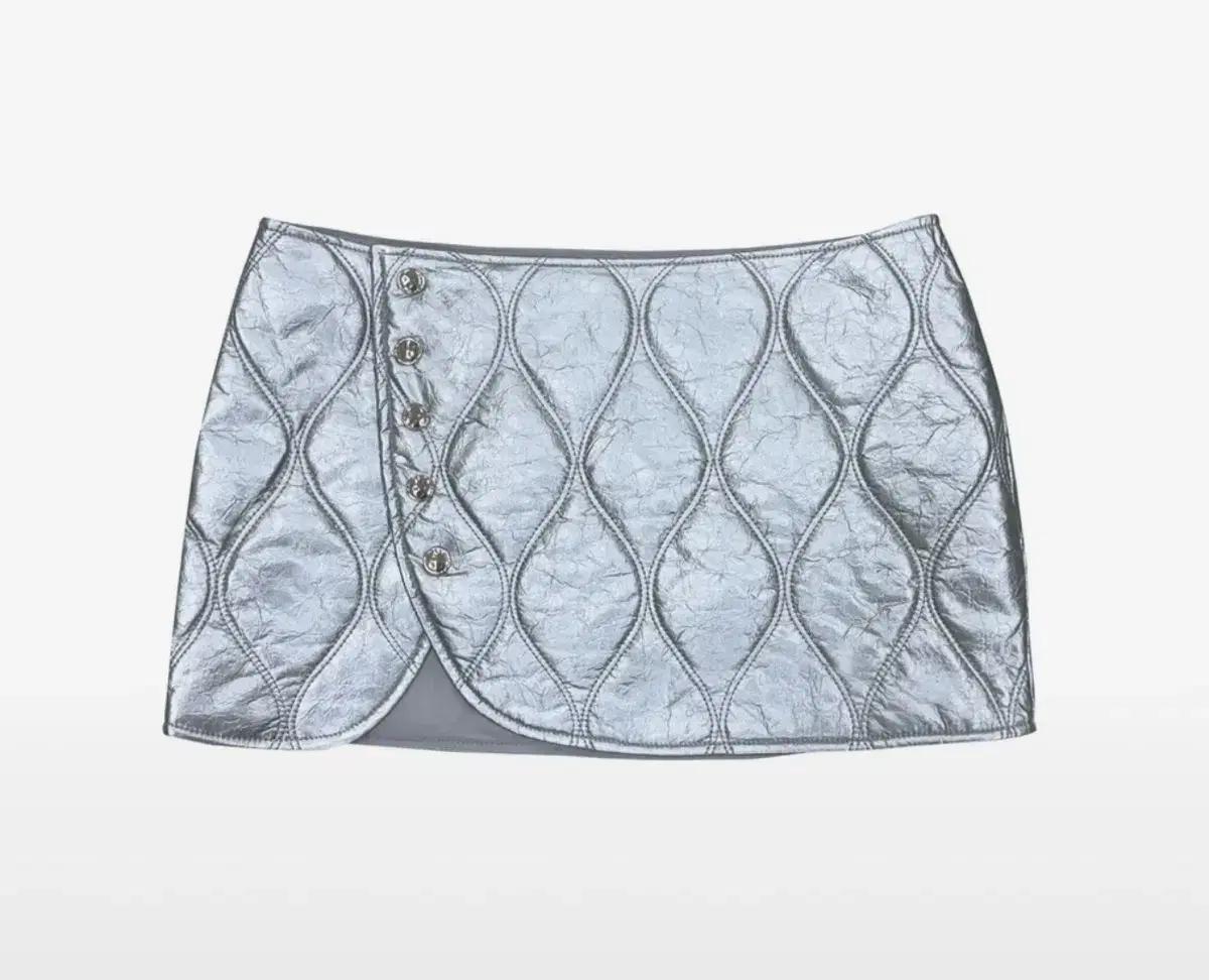 145오피스 metal padded skirt-silver